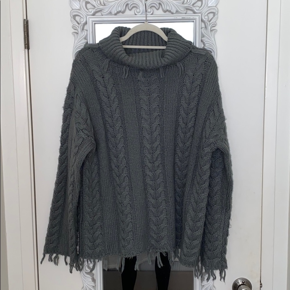 Grey turtle neck sweater